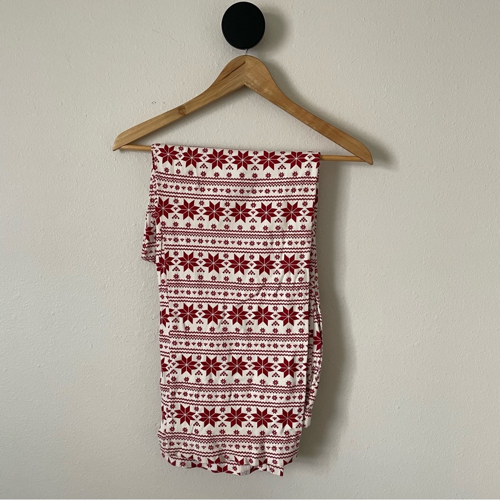 Red and White Patterned Pajama Pants